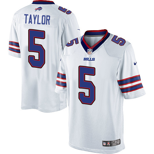 Youth Elite Tyrod Taylor Nike Jersey White Road - #5 NFL Buffalo Bills